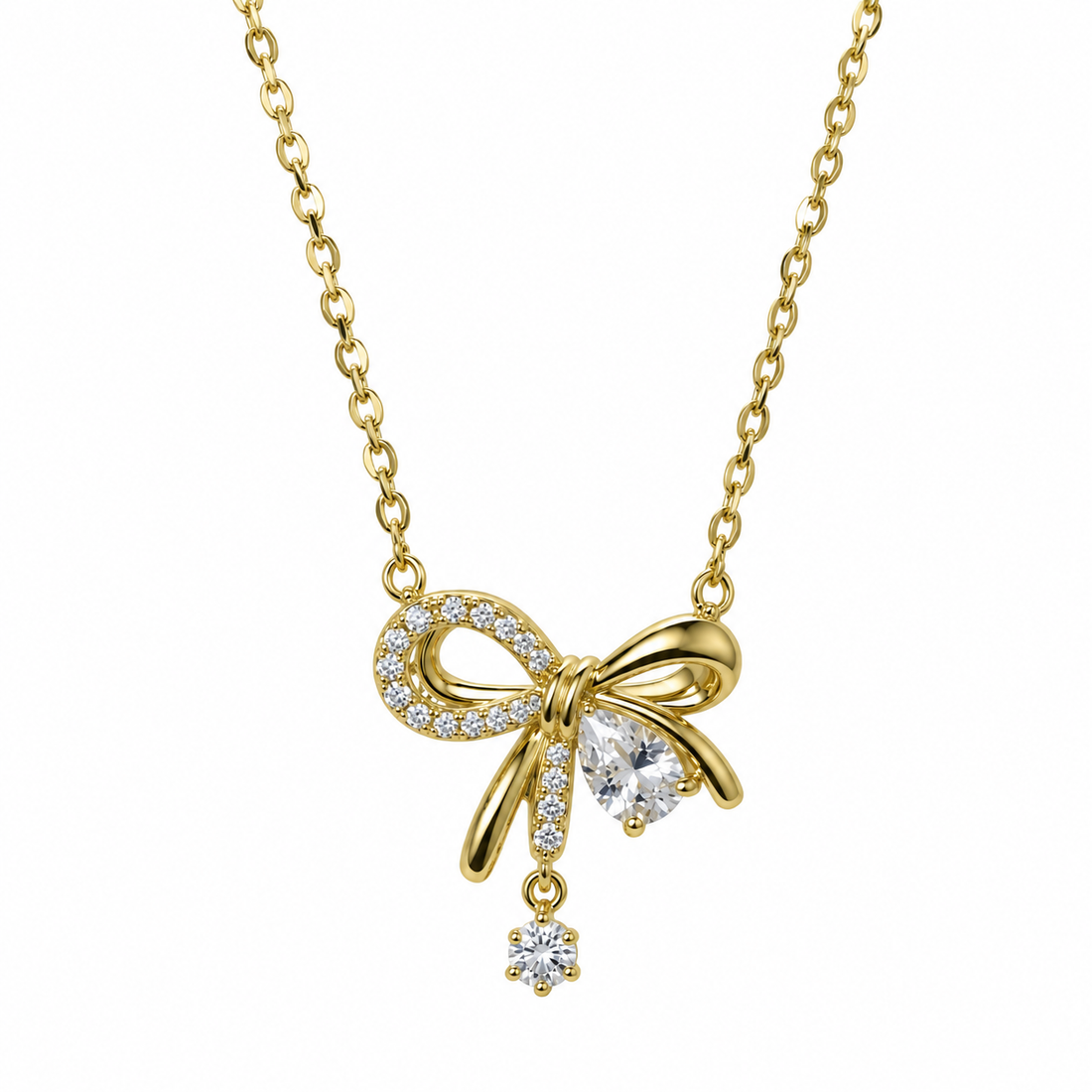 Bow Elegance Necklace – 925 Sterling Silver