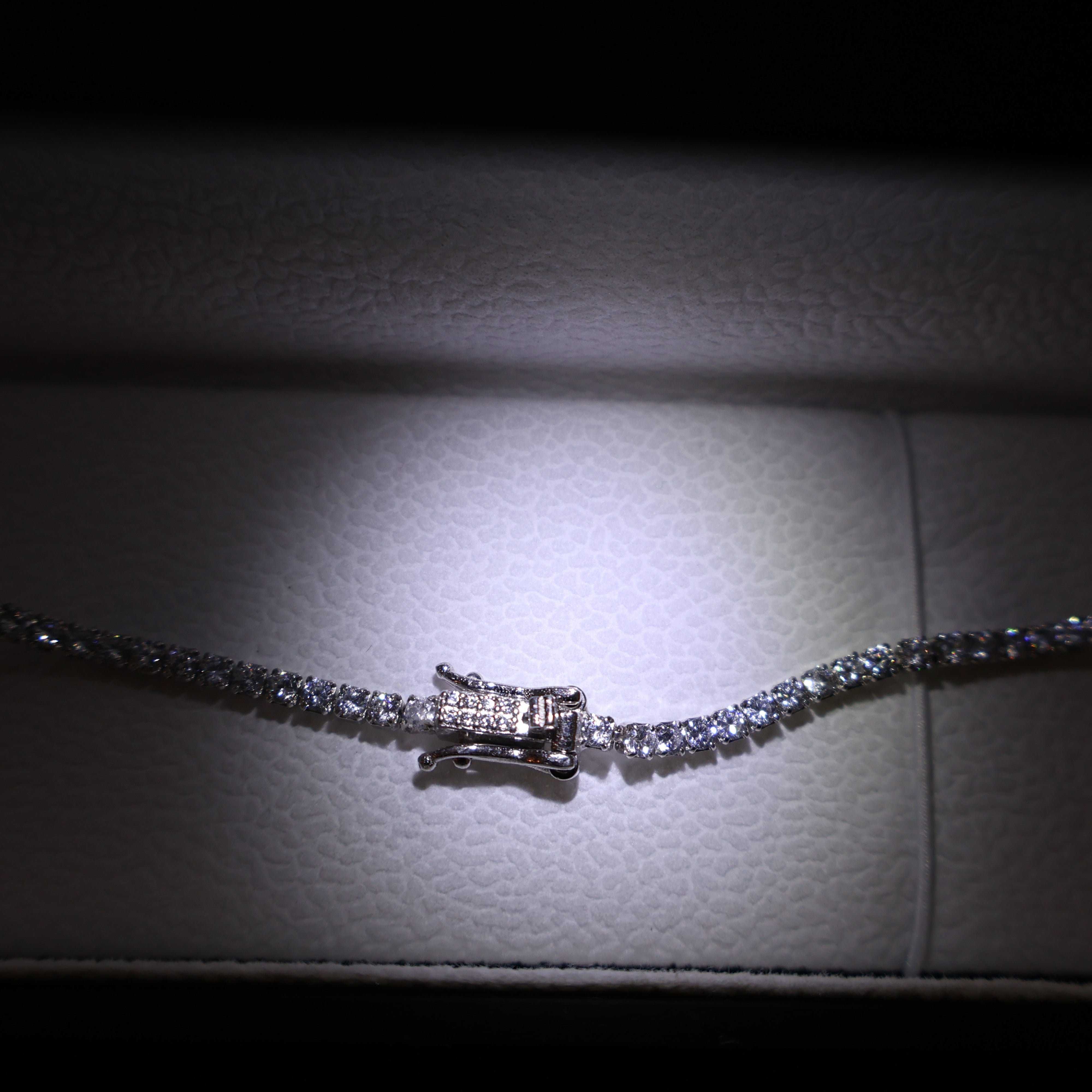 Tennis Silver Necklace, 3mm, 42cm