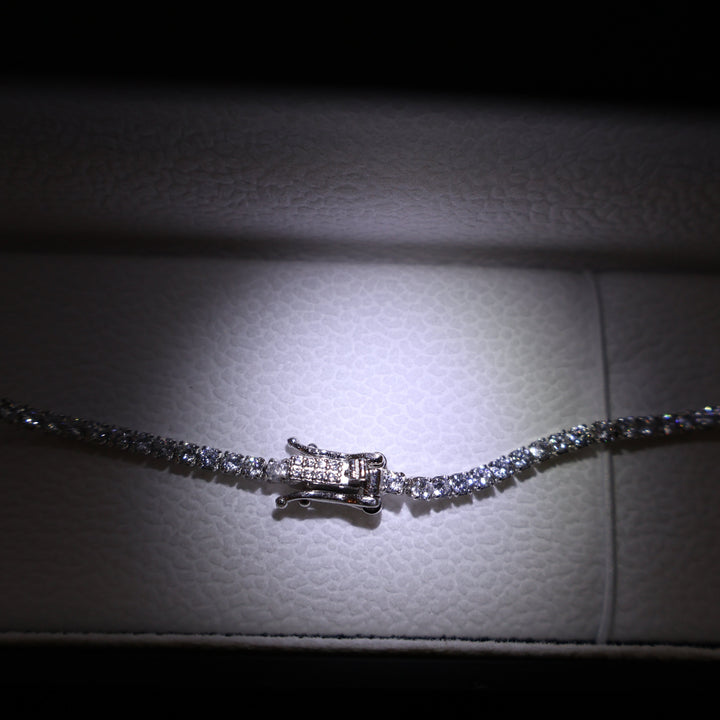 Tennis Silver Necklace, 3mm, 42cm