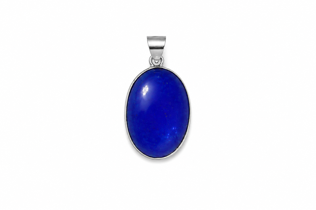 Blue Lapis Oval Pendant | Classic Minimalist Gemstone Necklace