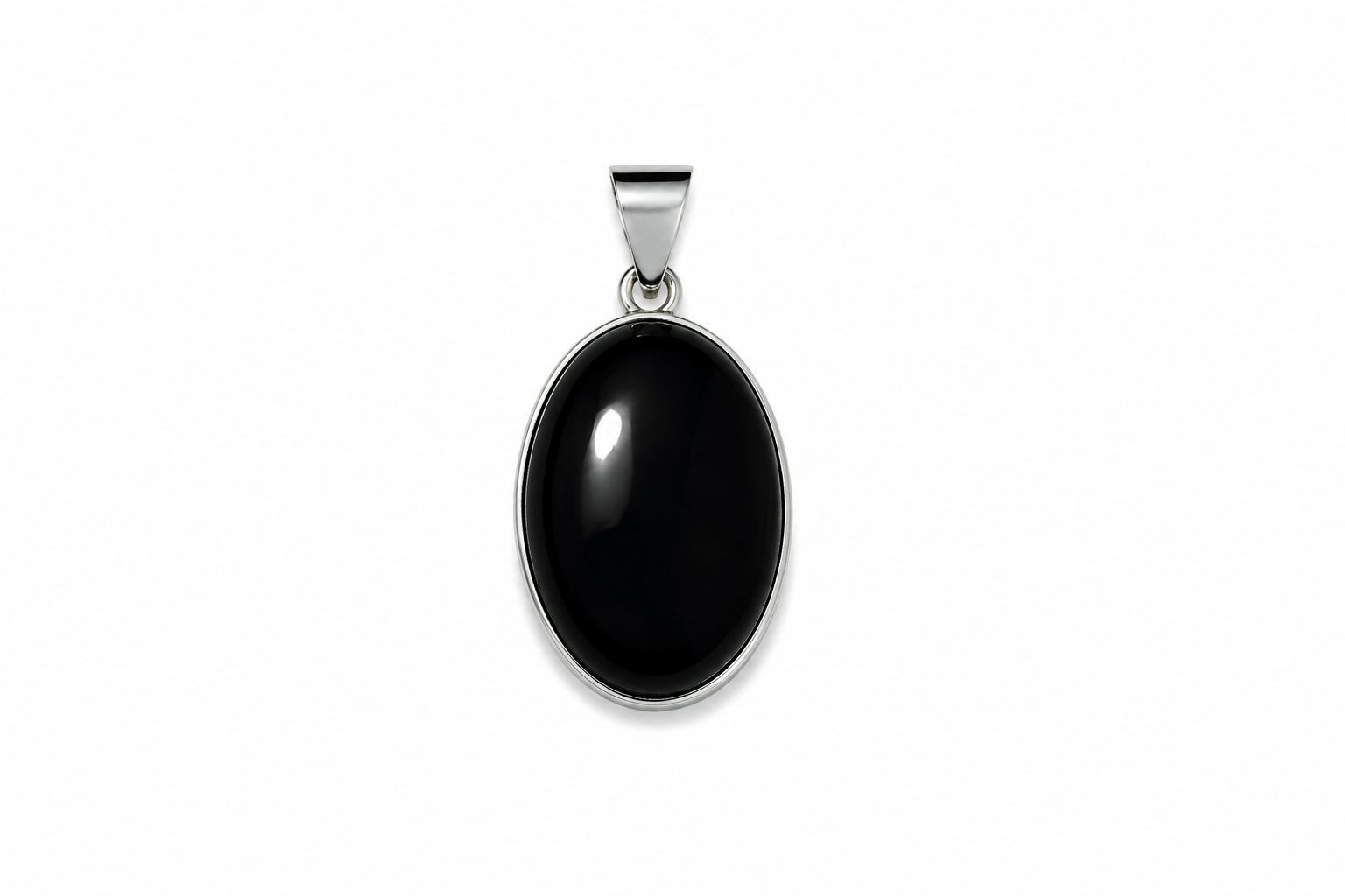 Black Onyx Oval Pendant | Classic Minimalist Gemstone Necklace