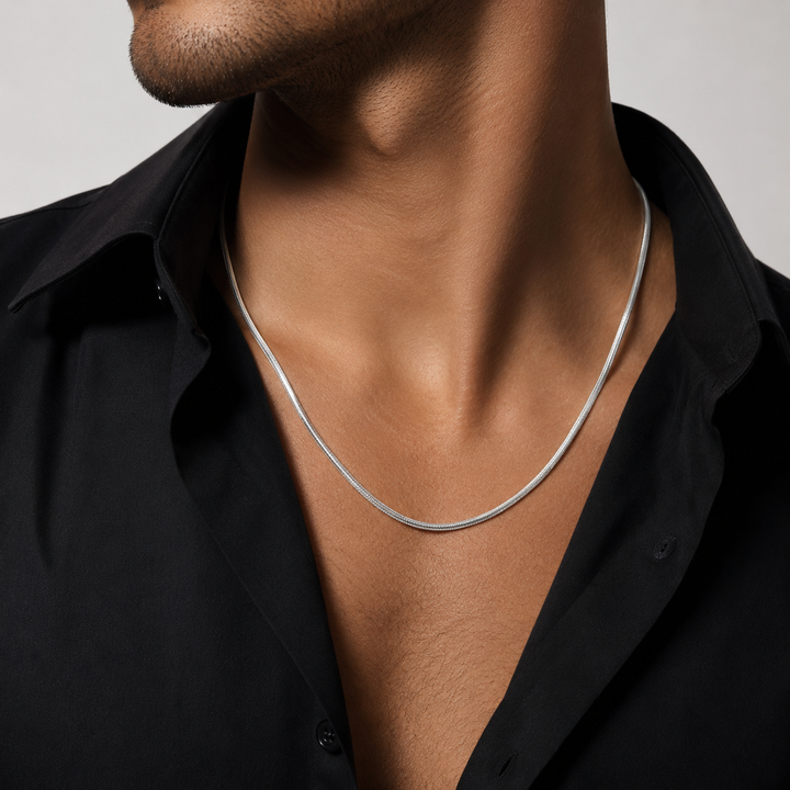 4mm Sterling Silver Snake Chain Necklace, 62cm