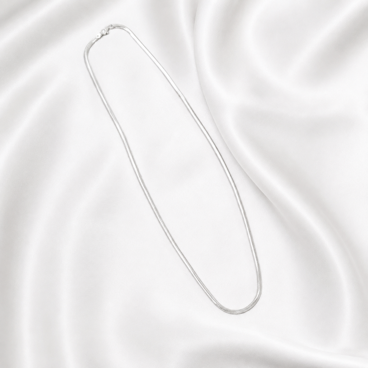 4mm Sterling Silver Snake Chain Necklace, 62cm