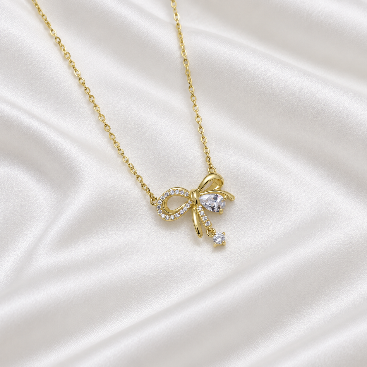 Bow Elegance Necklace – 925 Sterling Silver