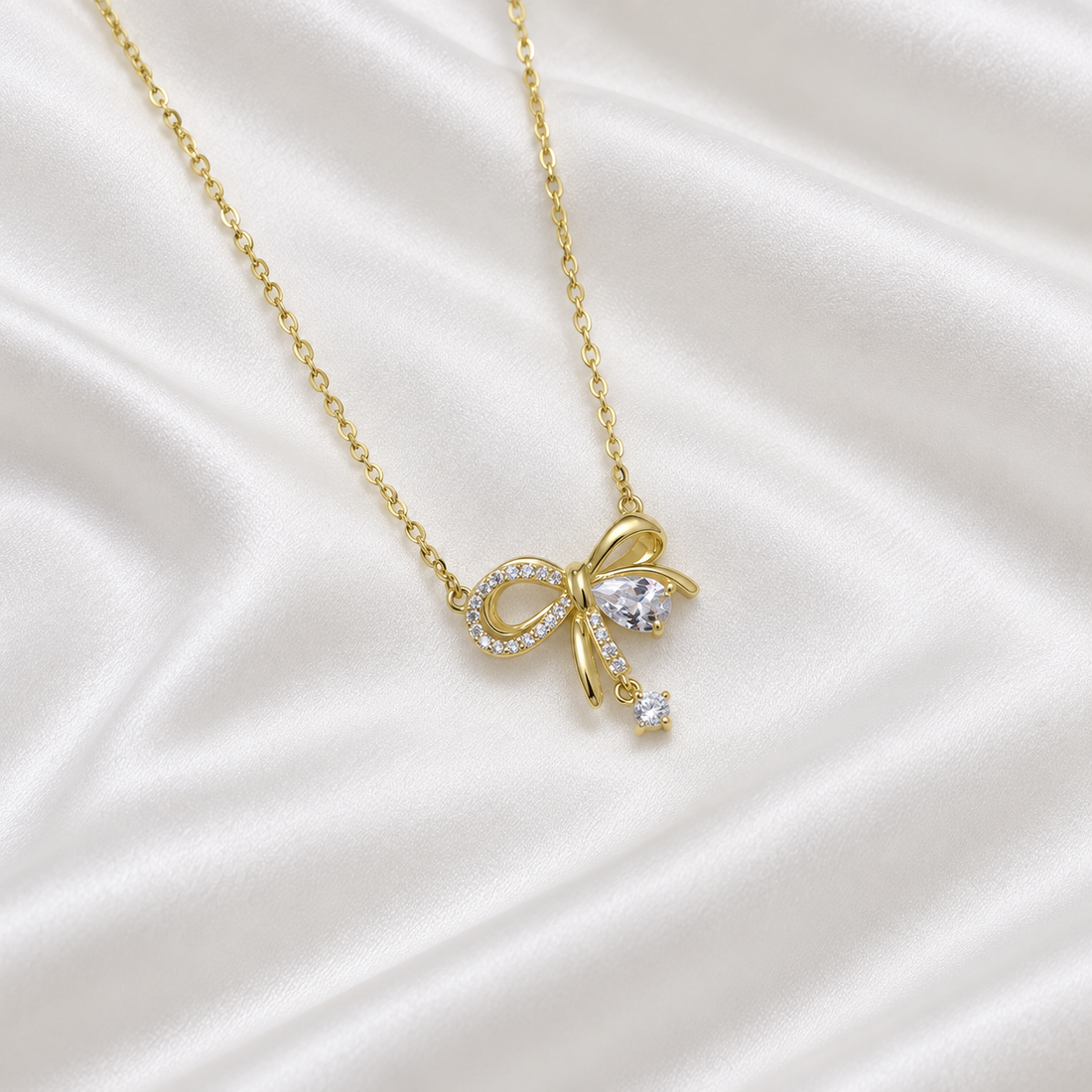 Bow Elegance Necklace – 925 Sterling Silver