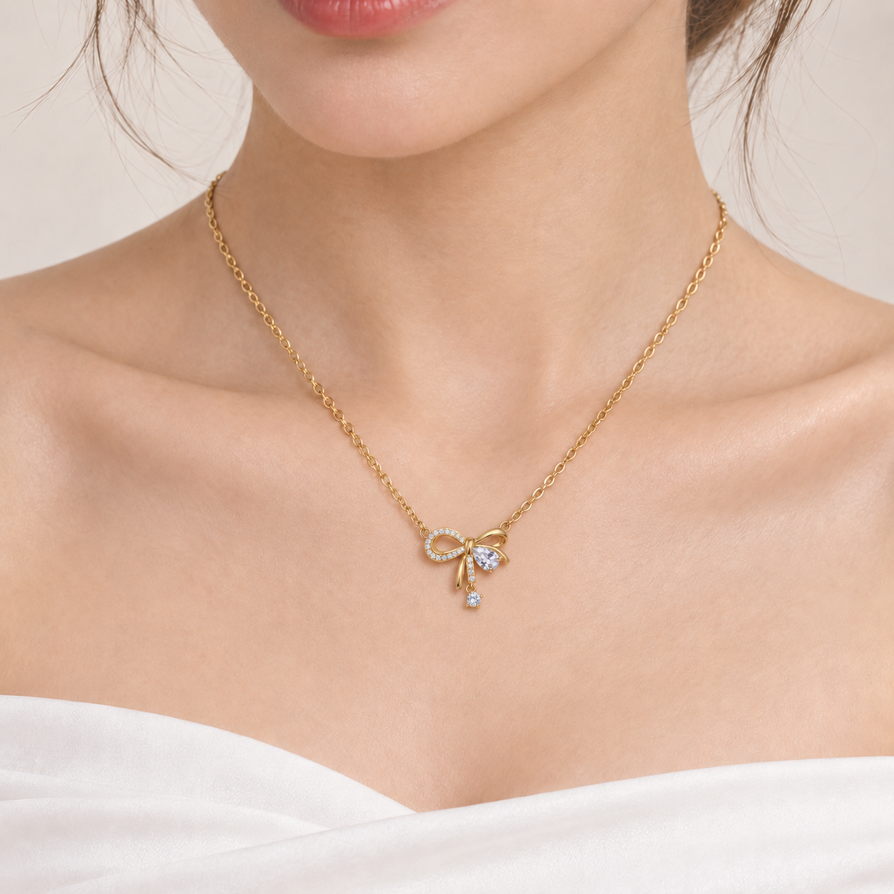 Bow Elegance Necklace – 925 Sterling Silver