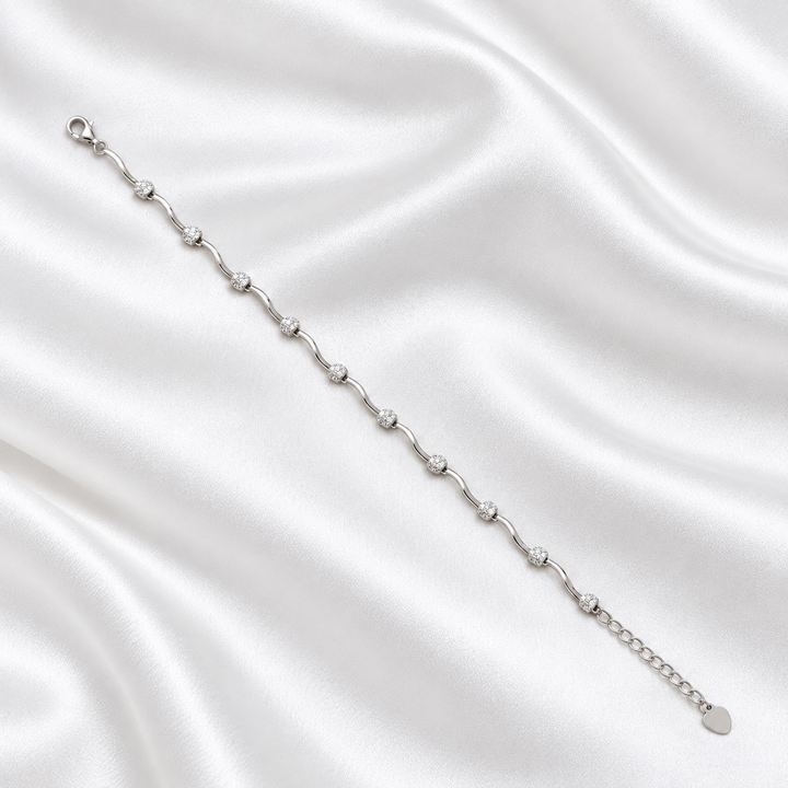 Wave Pavé Bracelet in 925 Sterling Silver