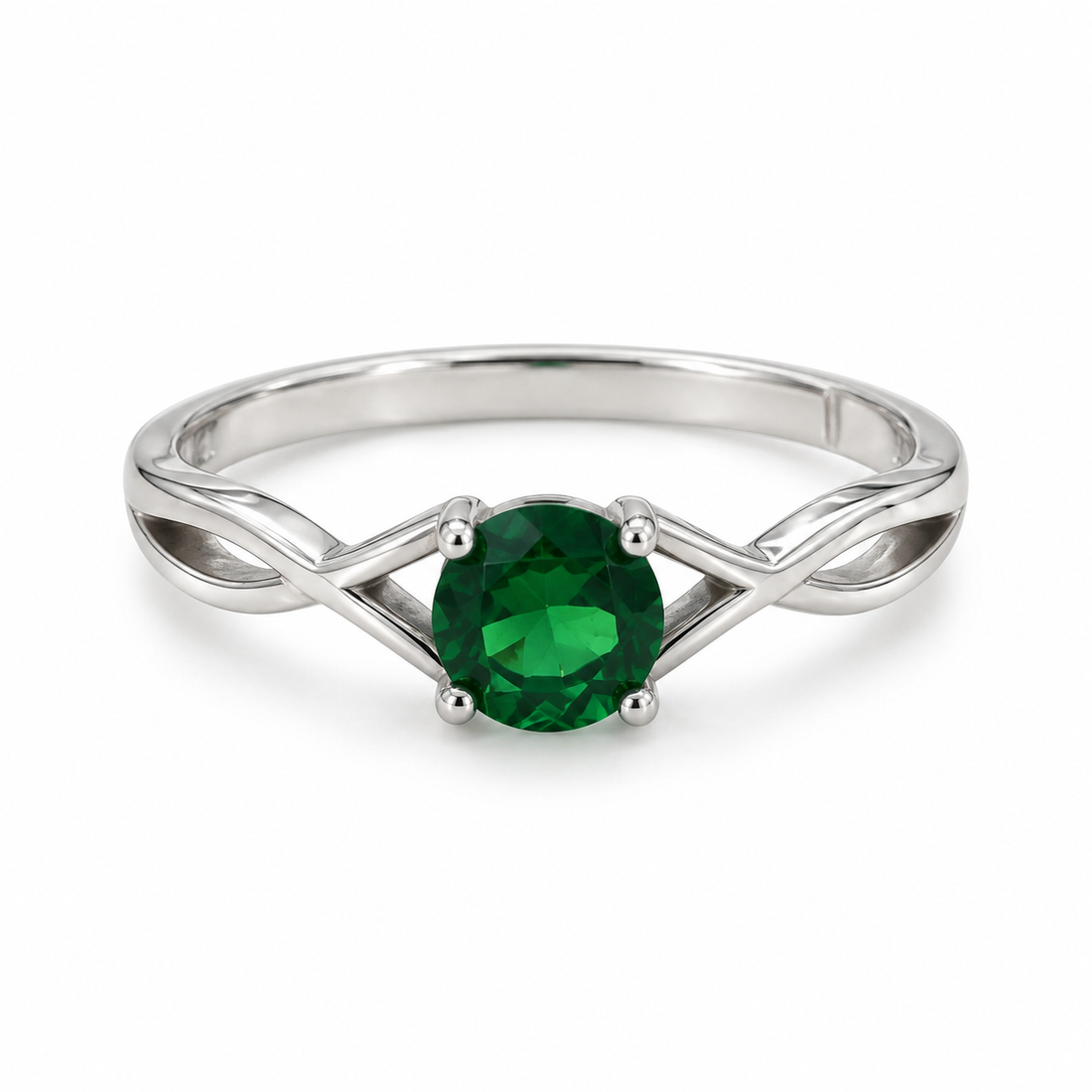 Green Elegance Silver Ring
