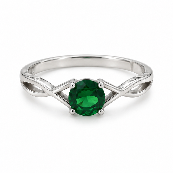 Green Elegance Silver Ring