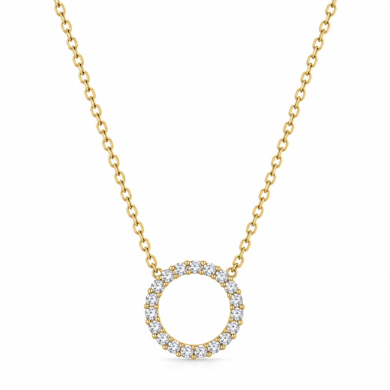 Eternal Sparkle Circle Necklace - 925 Sterling Silver