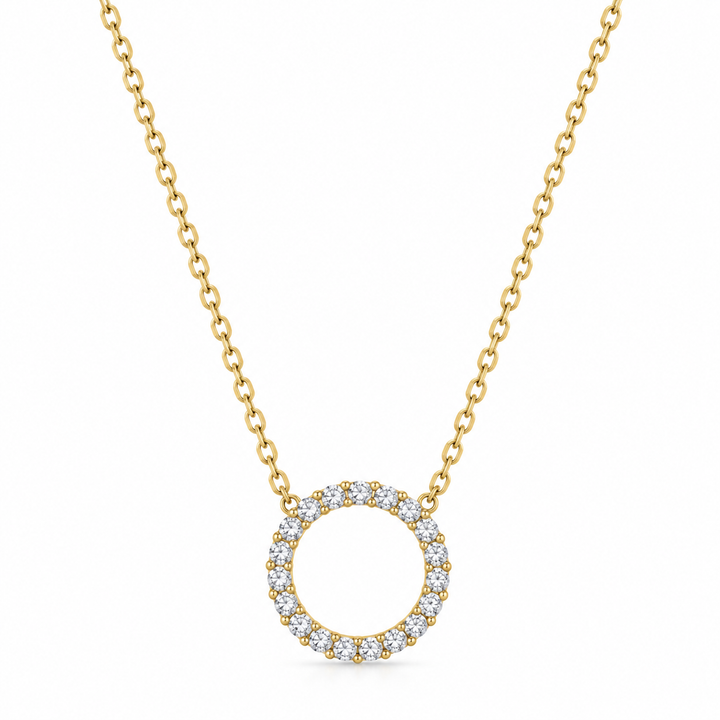 Eternal Sparkle Circle Necklace - 925 Sterling Silver