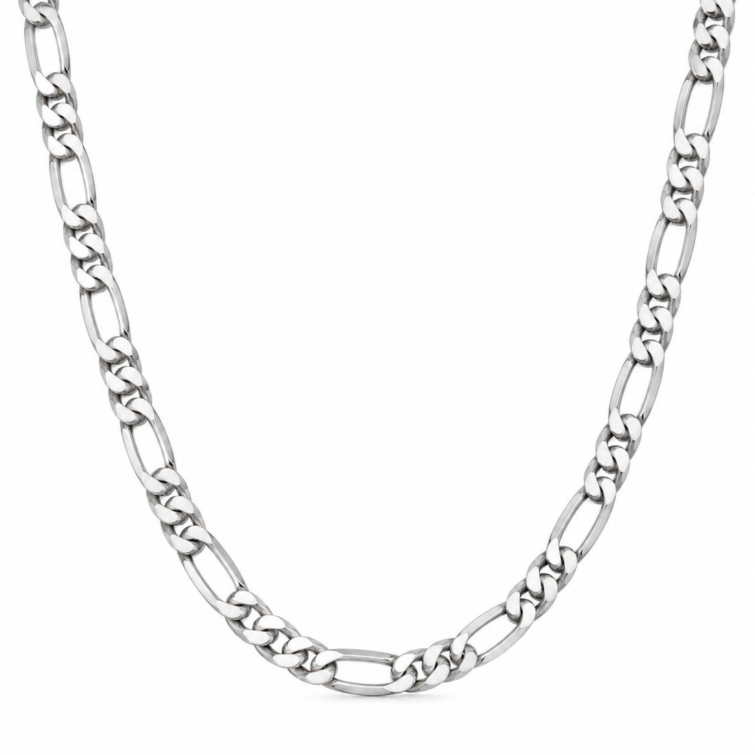 Men’s Mixed Link Chain Necklace – 925 Sterling Silver - 4mm-60cm