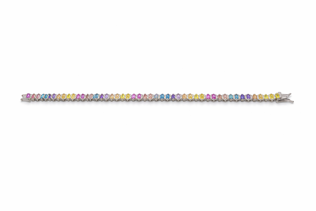 Rainbow Tennis Braclet, 4mm
