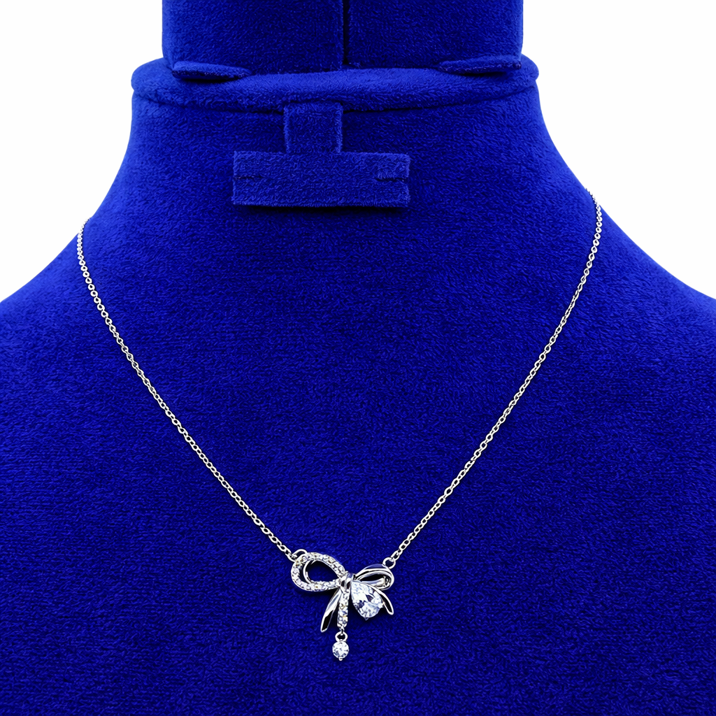 Bow Elegance Necklace – 925 Sterling Silver