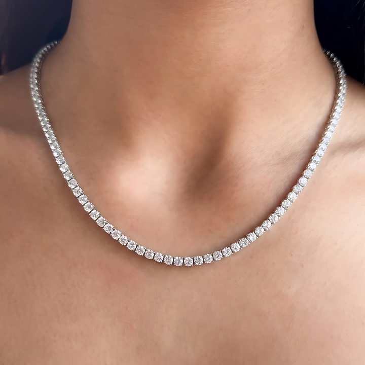 Tennis Silver Necklace, 3mm, 42cm