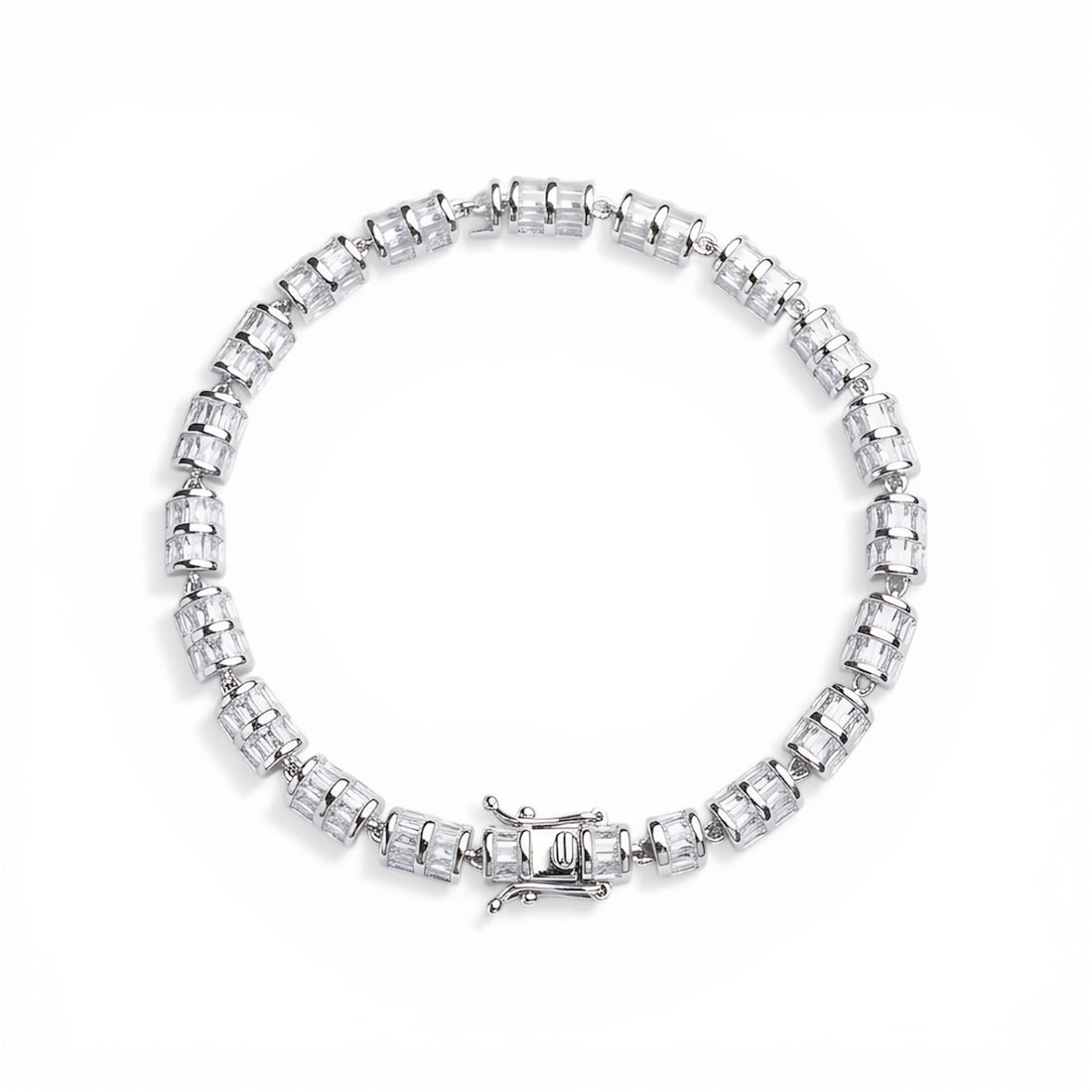 Crystal Cluster Bracelet - Sterling Silver 925