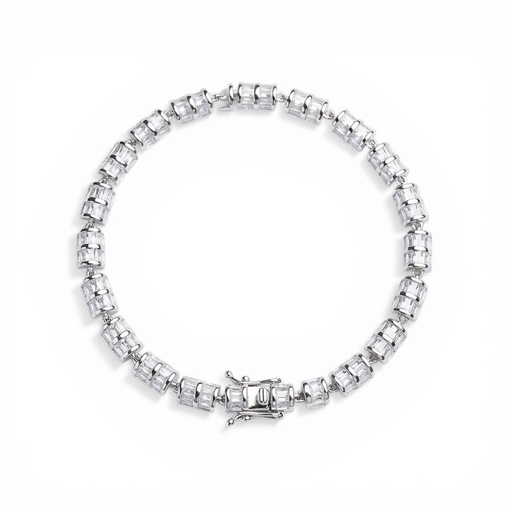 Crystal Cluster Bracelet - Sterling Silver 925