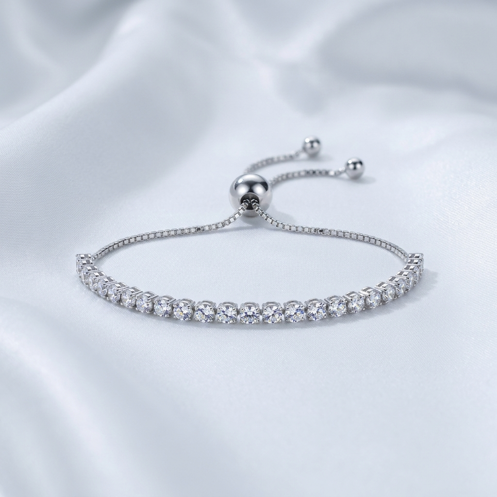 Sparkling Zircon Tennis Bracelet - Sterling Silver 925