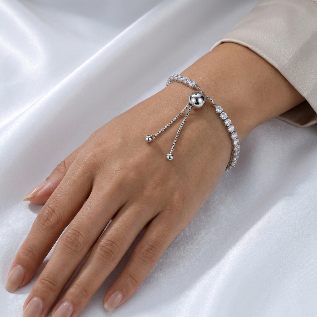 Sparkling Zircon Tennis Bracelet - Sterling Silver 925