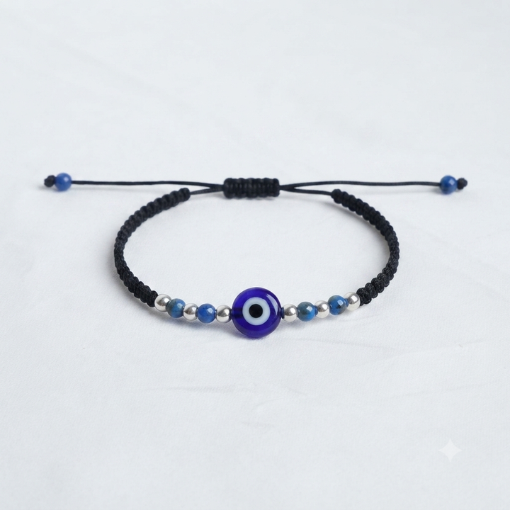 Black Macrame Evil Eye Bracelet - Protective Jewelry unisex