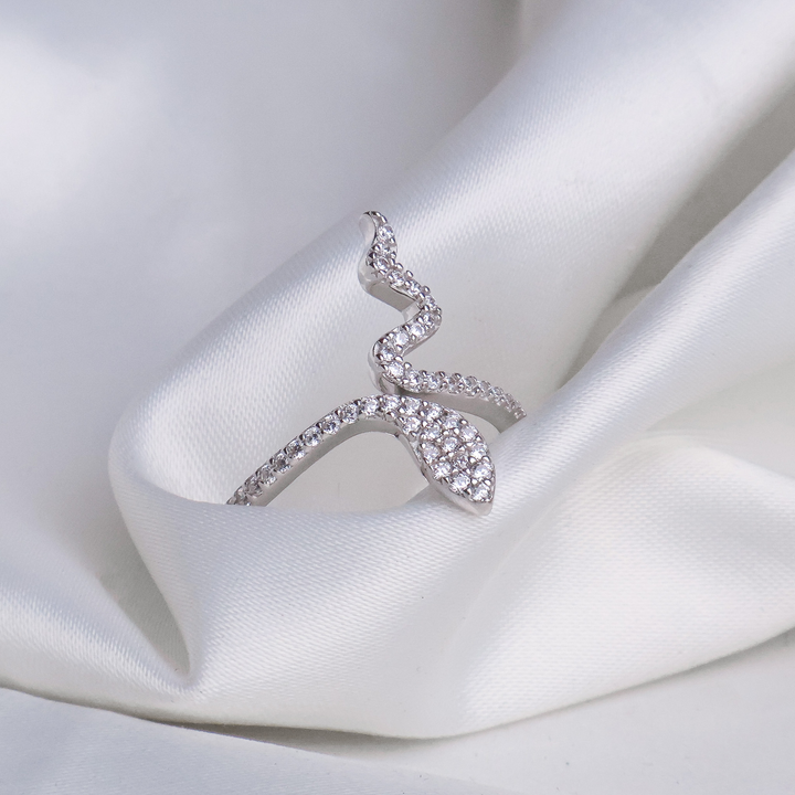 Radiant Serpent Wrap Ring - Pavé-Set 925 Sterling Silver Statement Piece