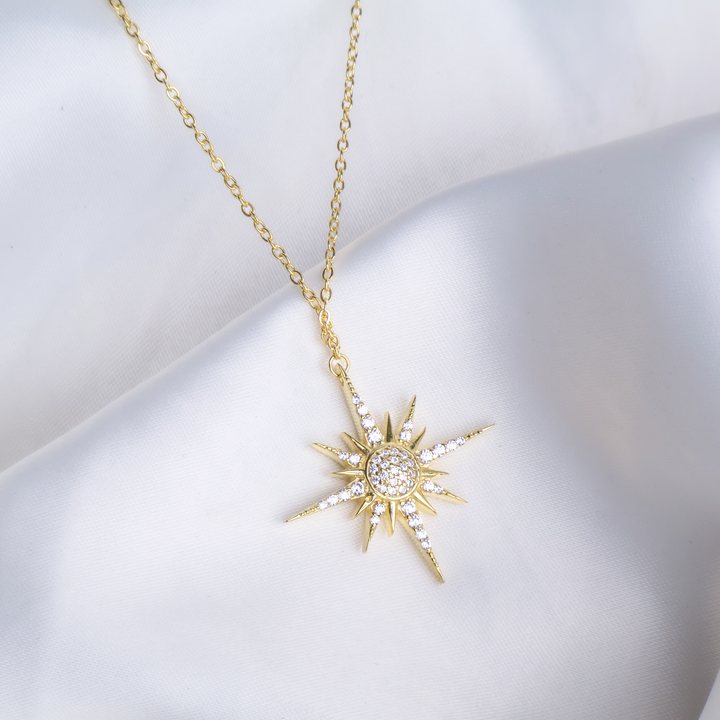 North Star Gold Necklace – 925 Sterling Silver