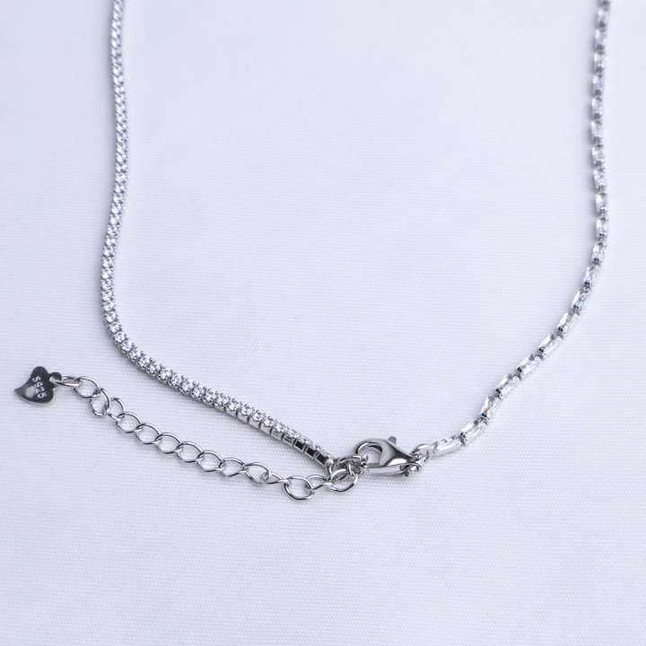 Baguette Symphony Cascading Tennis Necklace in 925 Sterling Silver 2ml