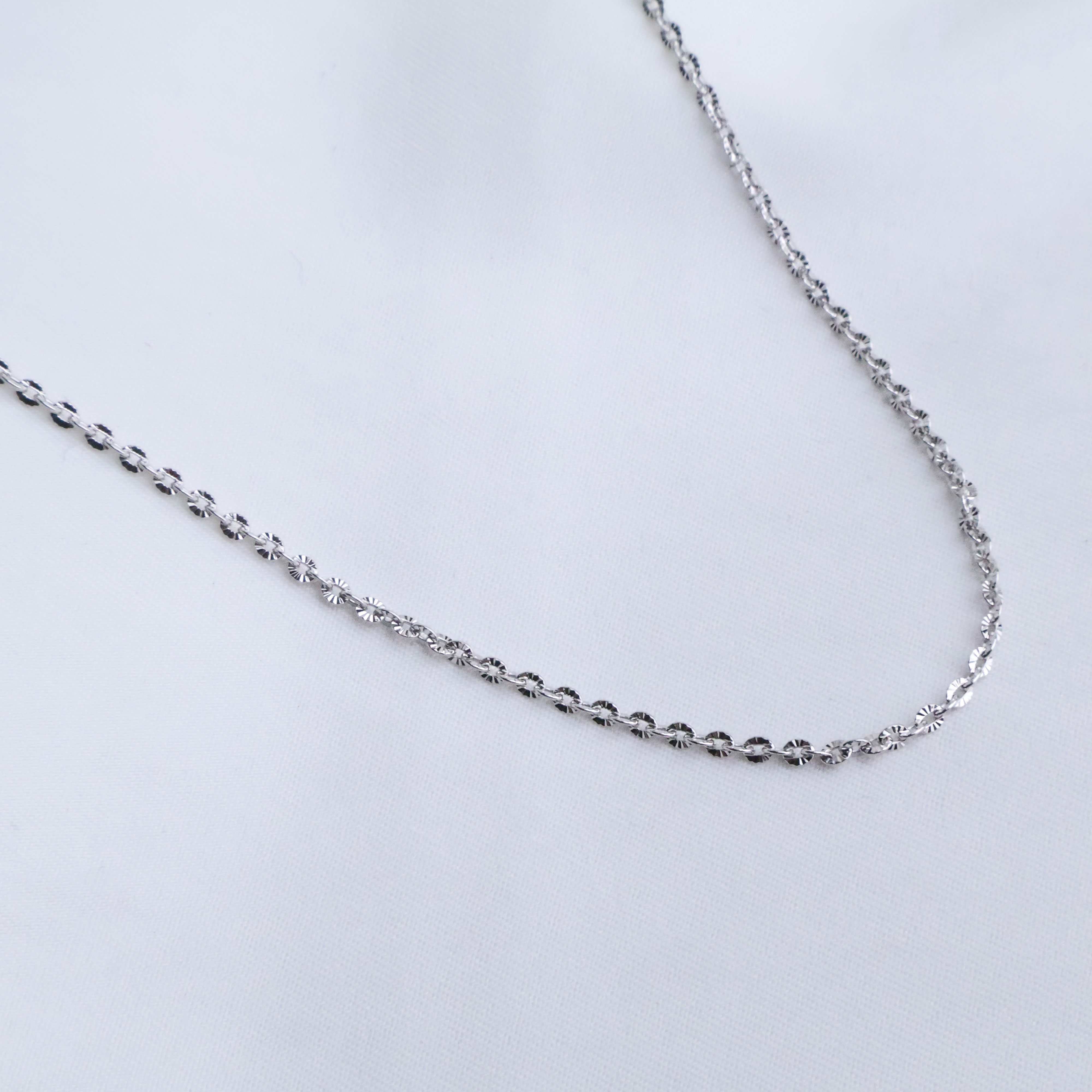 925 Sterling Silver Shimmer Link Necklace, 44cm, 2mm