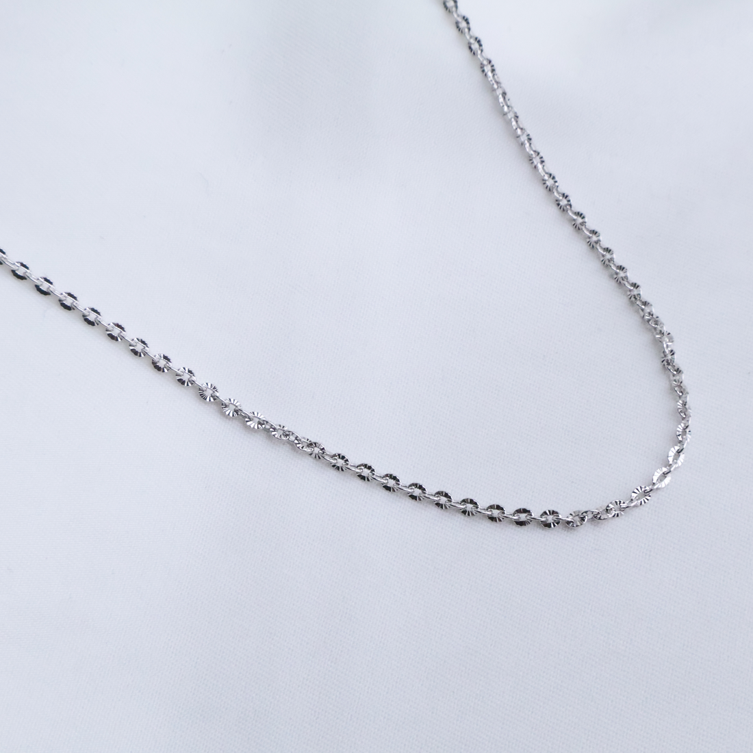925 Sterling Silver Shimmer Link Necklace, 44cm, 2mm