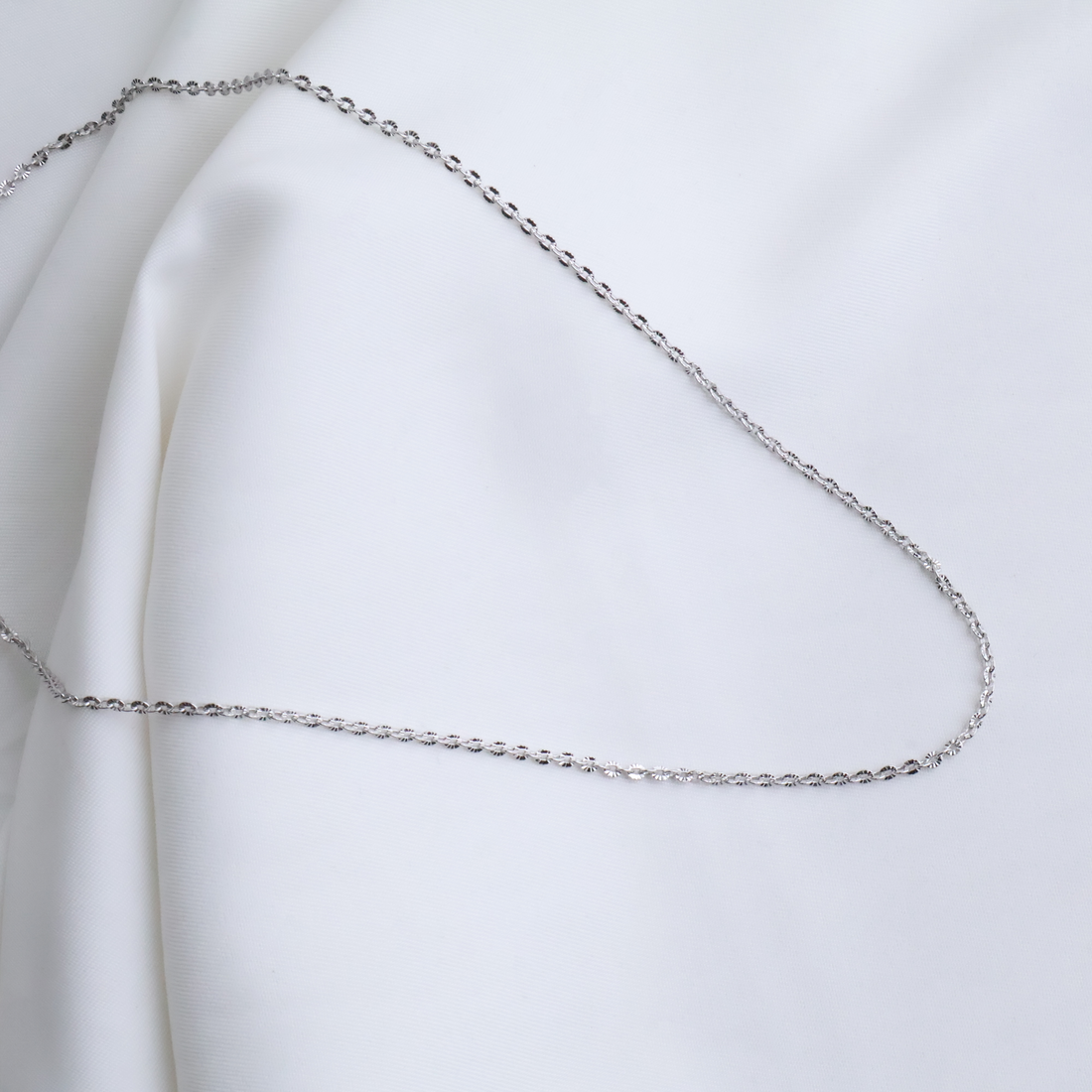 925 Sterling Silver Shimmer Link Necklace, 44cm, 2mm