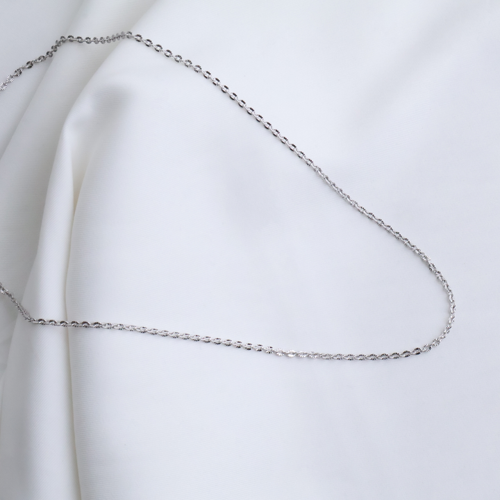 925 Sterling Silver Shimmer Link Necklace, 44cm, 2mm