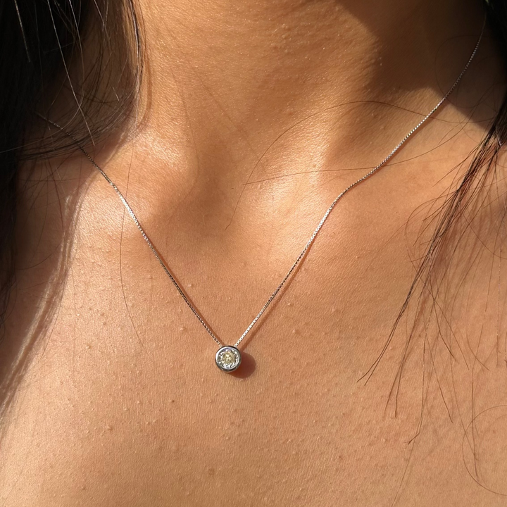 Yellow zircon halo Pendant