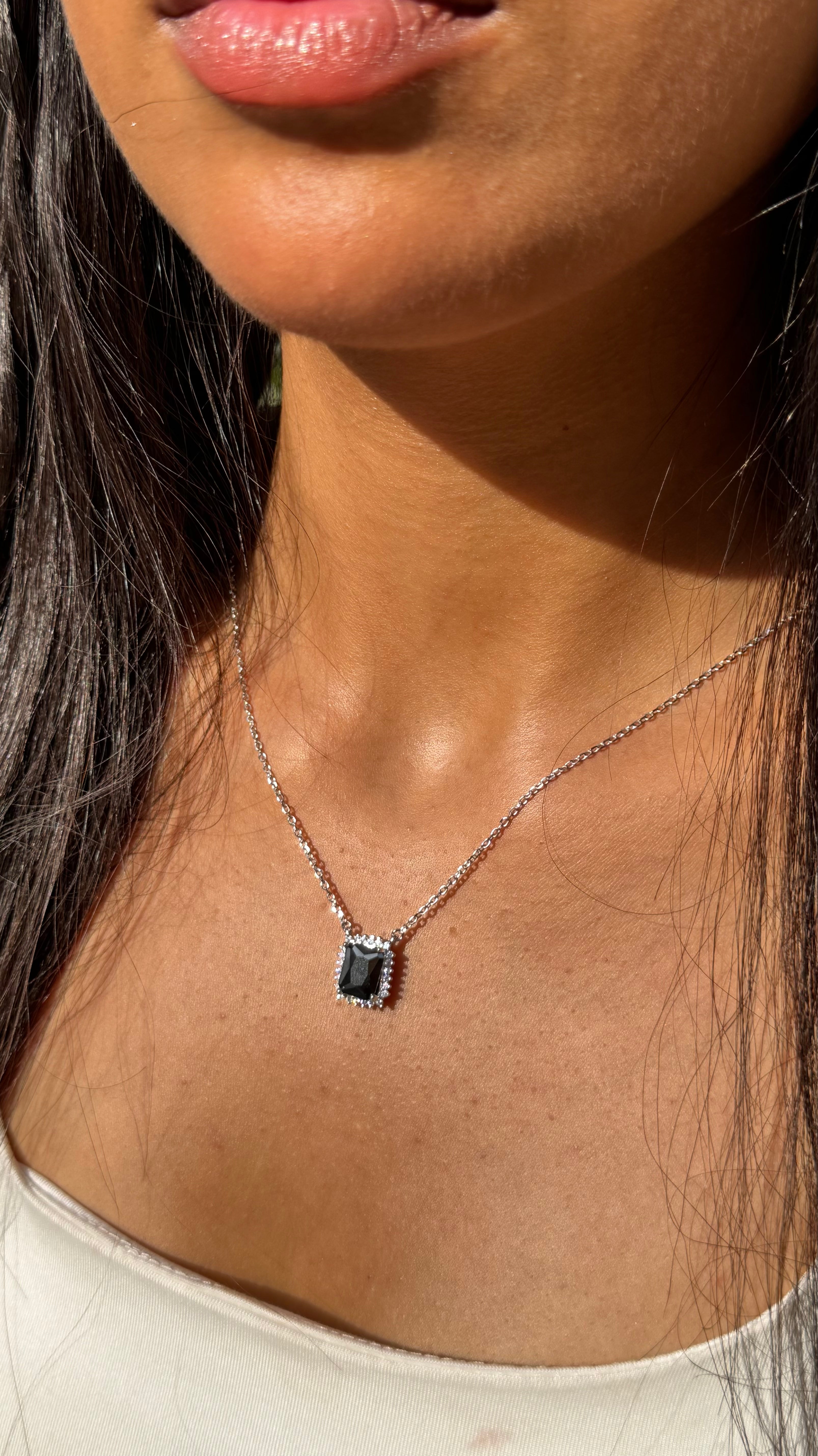Square Halo Necklace