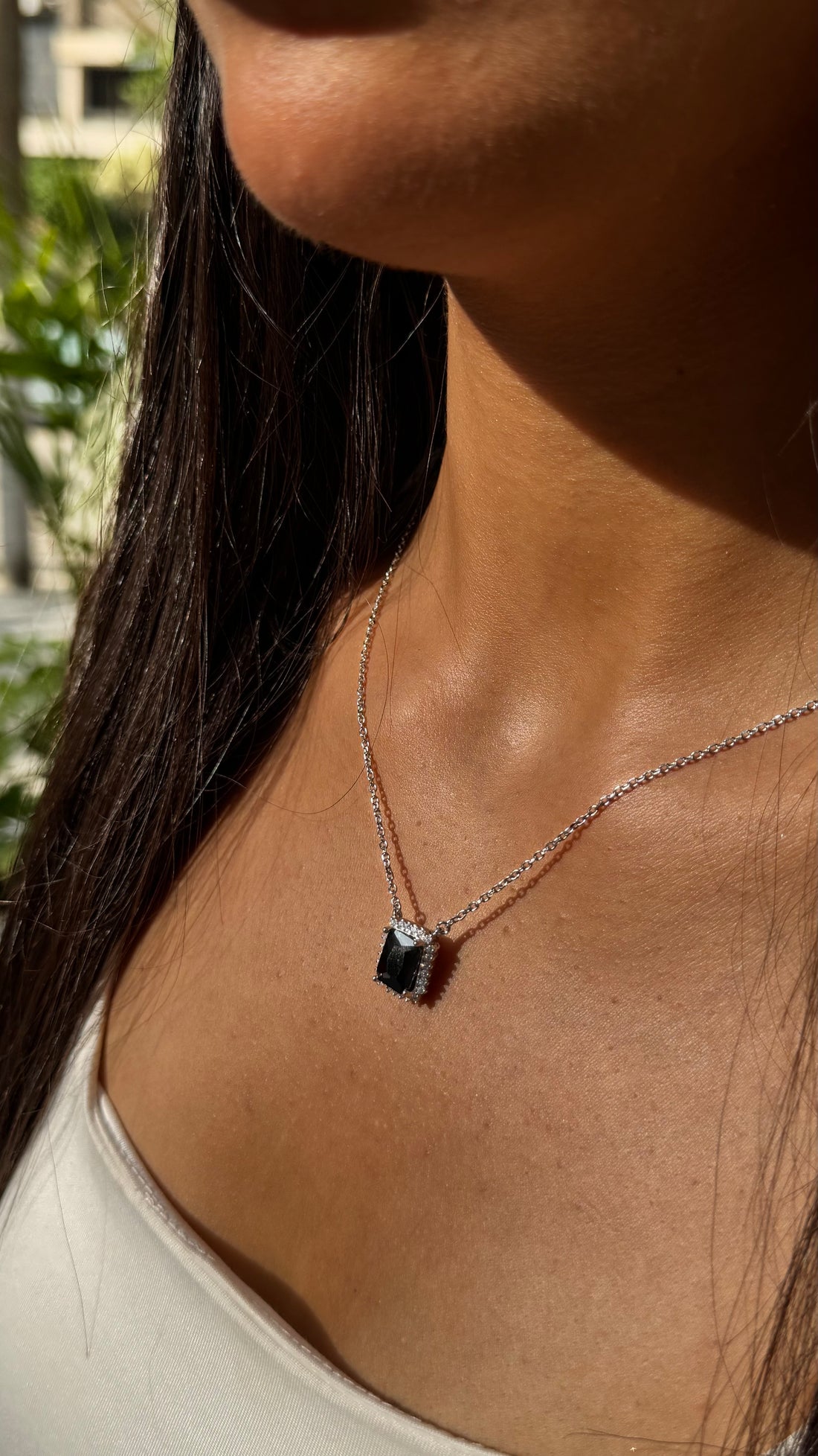 Square Halo Necklace