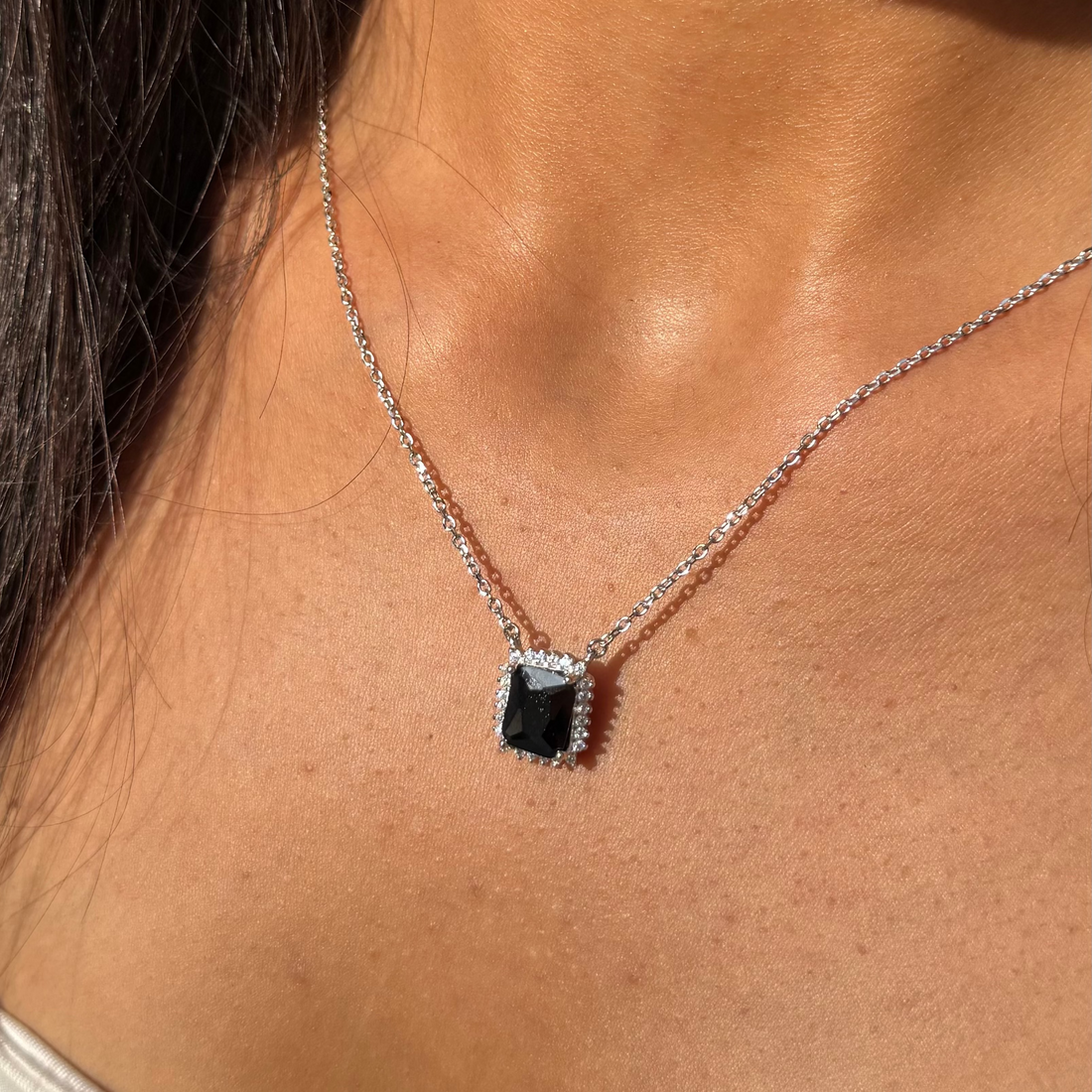 Square Halo Necklace
