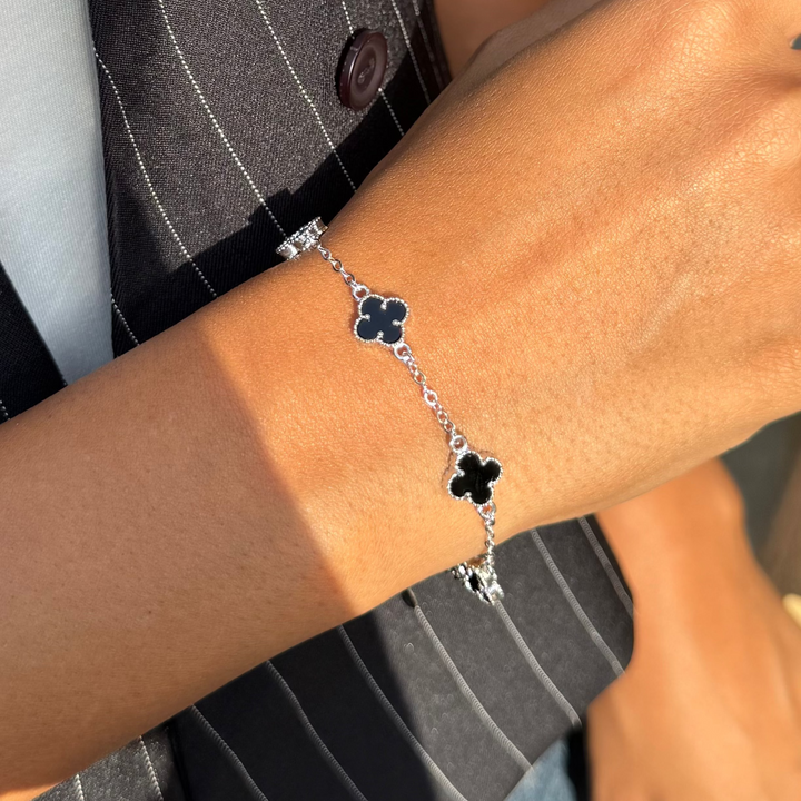 Black Clover Silver Bracelet