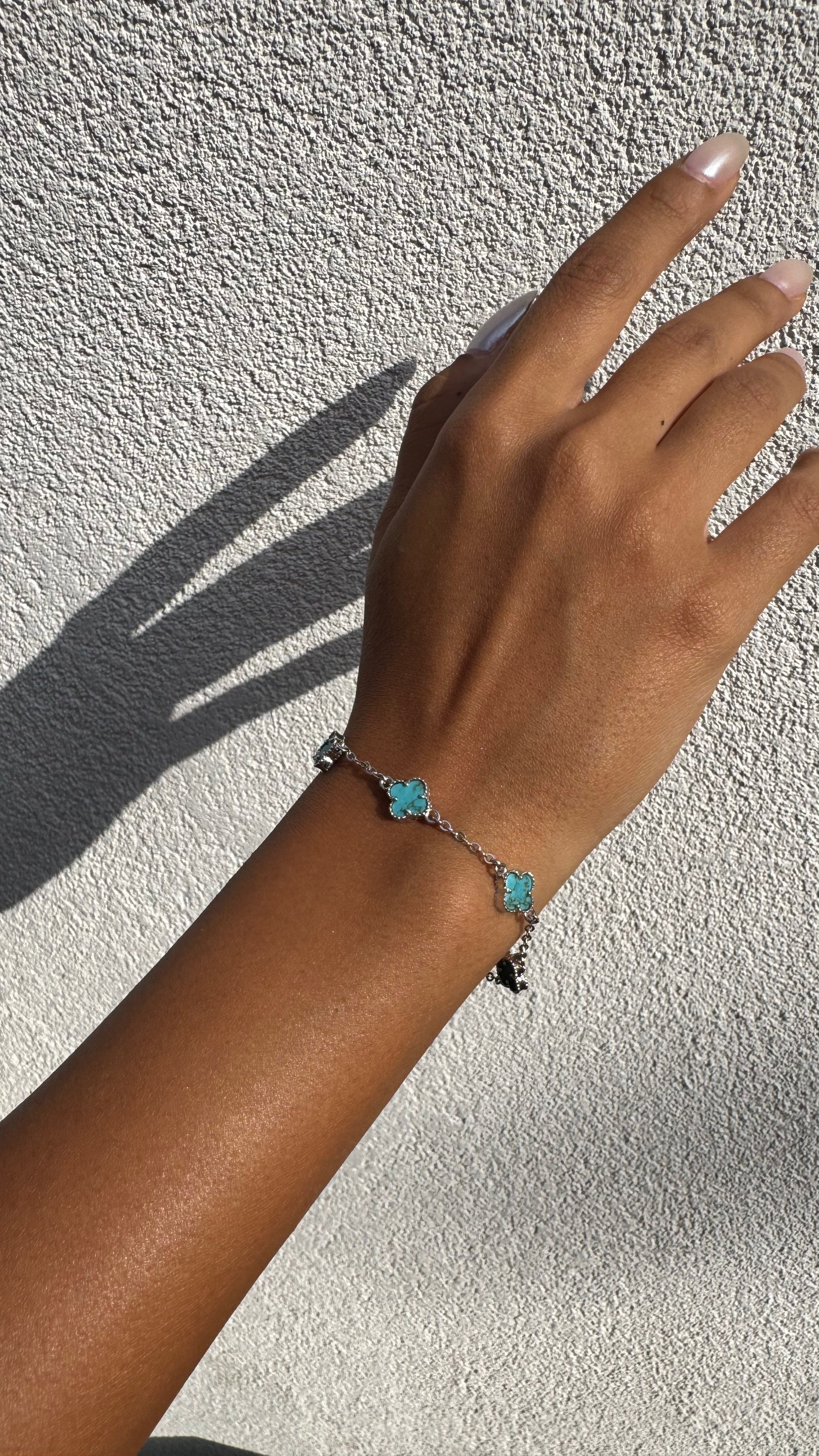 Aqua Clover Bracelet
