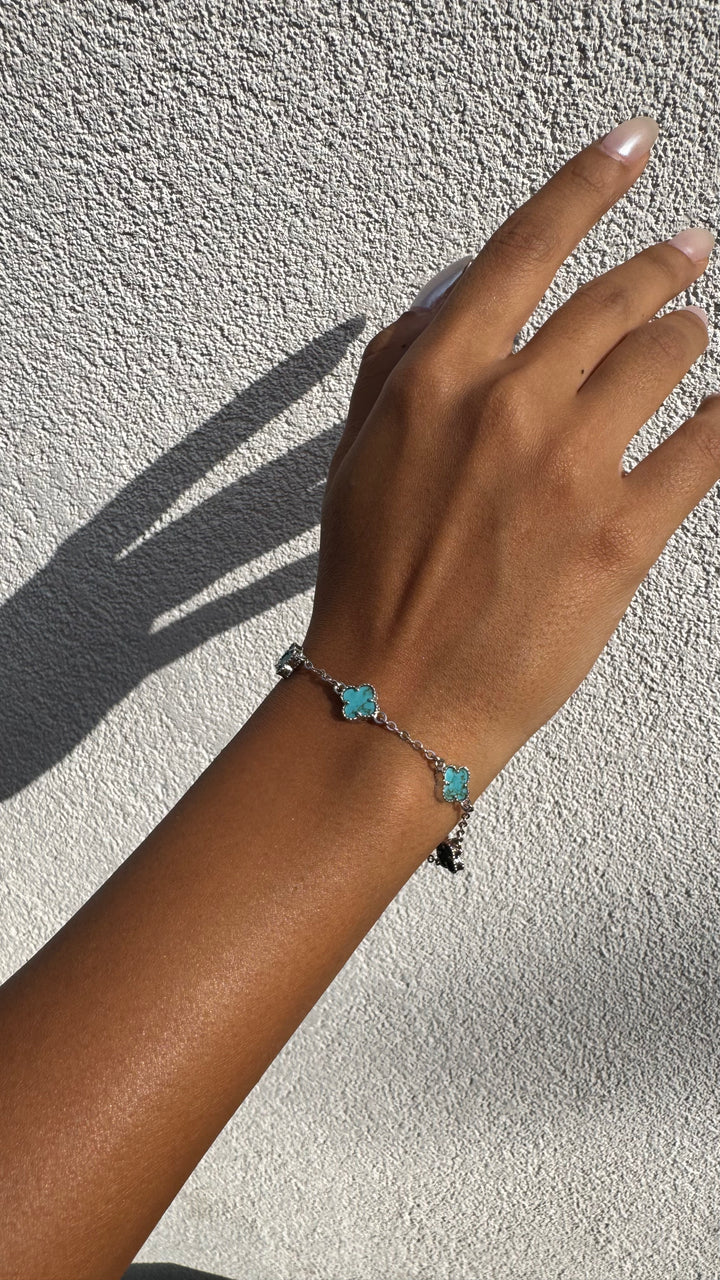 Aqua Clover Bracelet