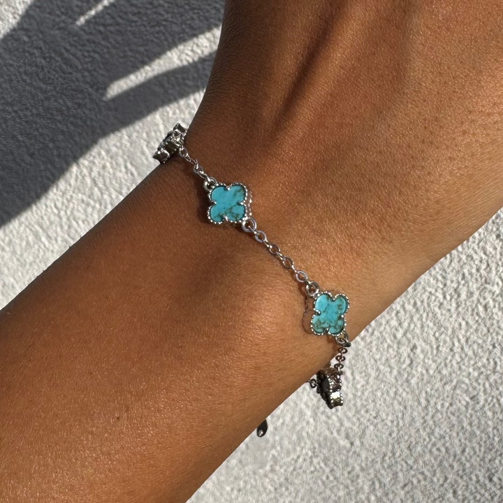 Aqua Clover Bracelet