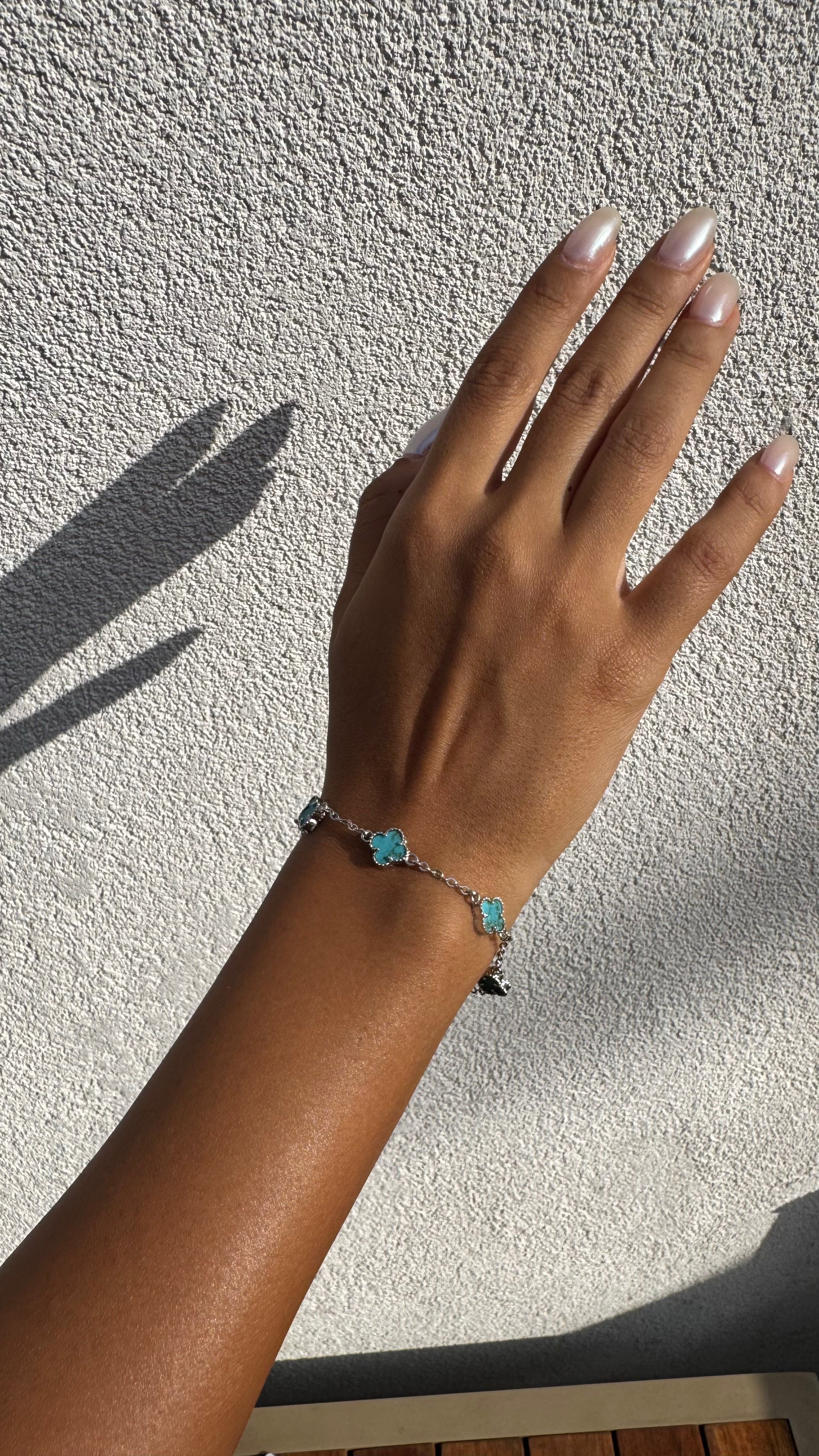 Aqua Clover Bracelet