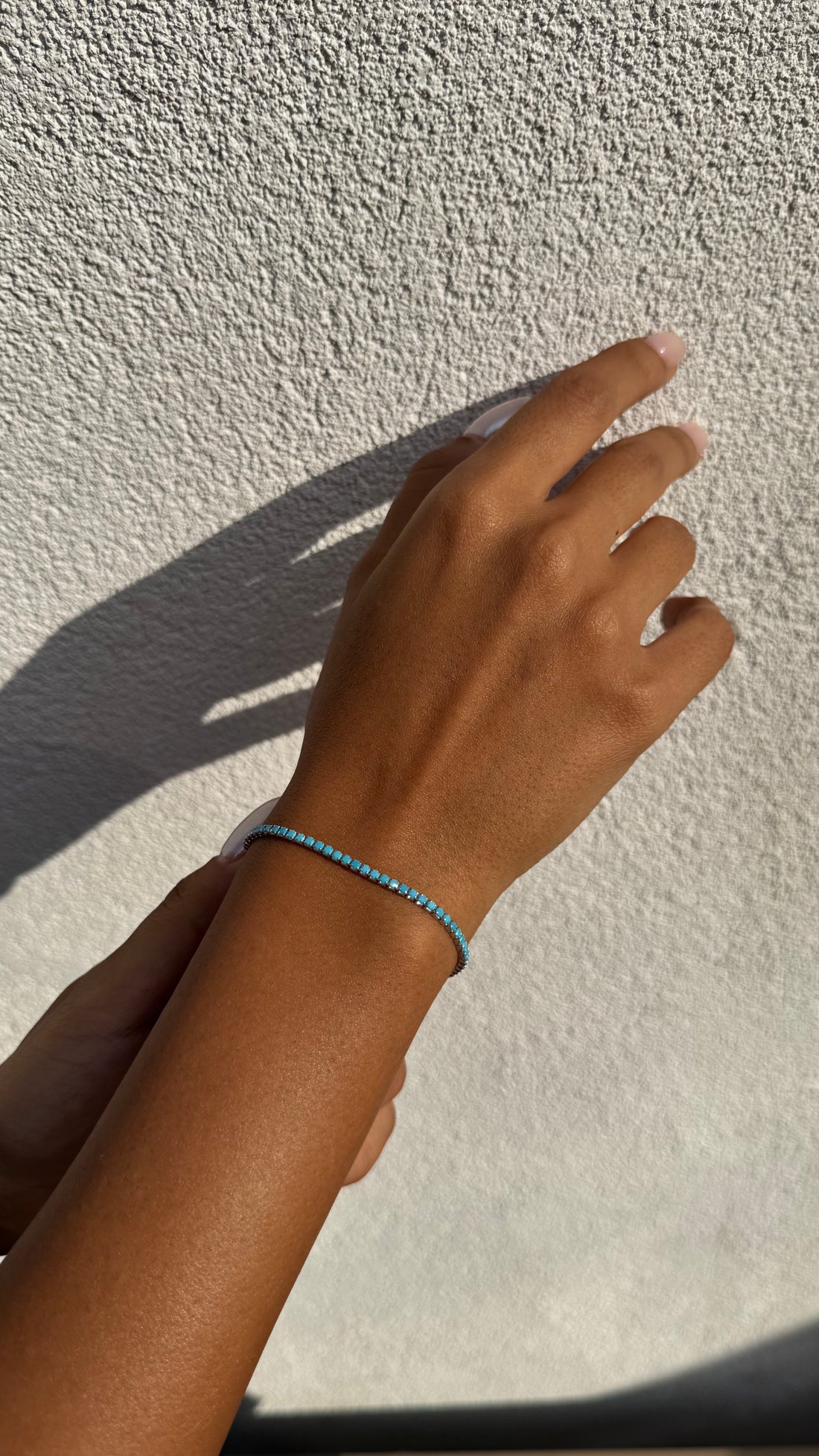 Aqua Blue Tennis Bracelet - Sterling Silver 925