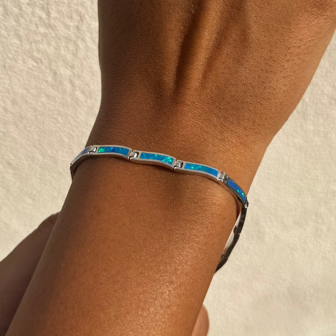 Blue Mosaic Silver Bracelet - Sterling Silver 925