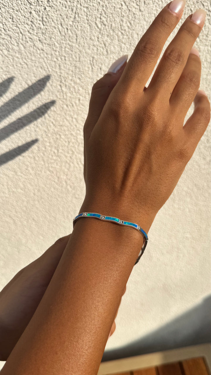 Blue Mosaic Silver Bracelet - Sterling Silver 925
