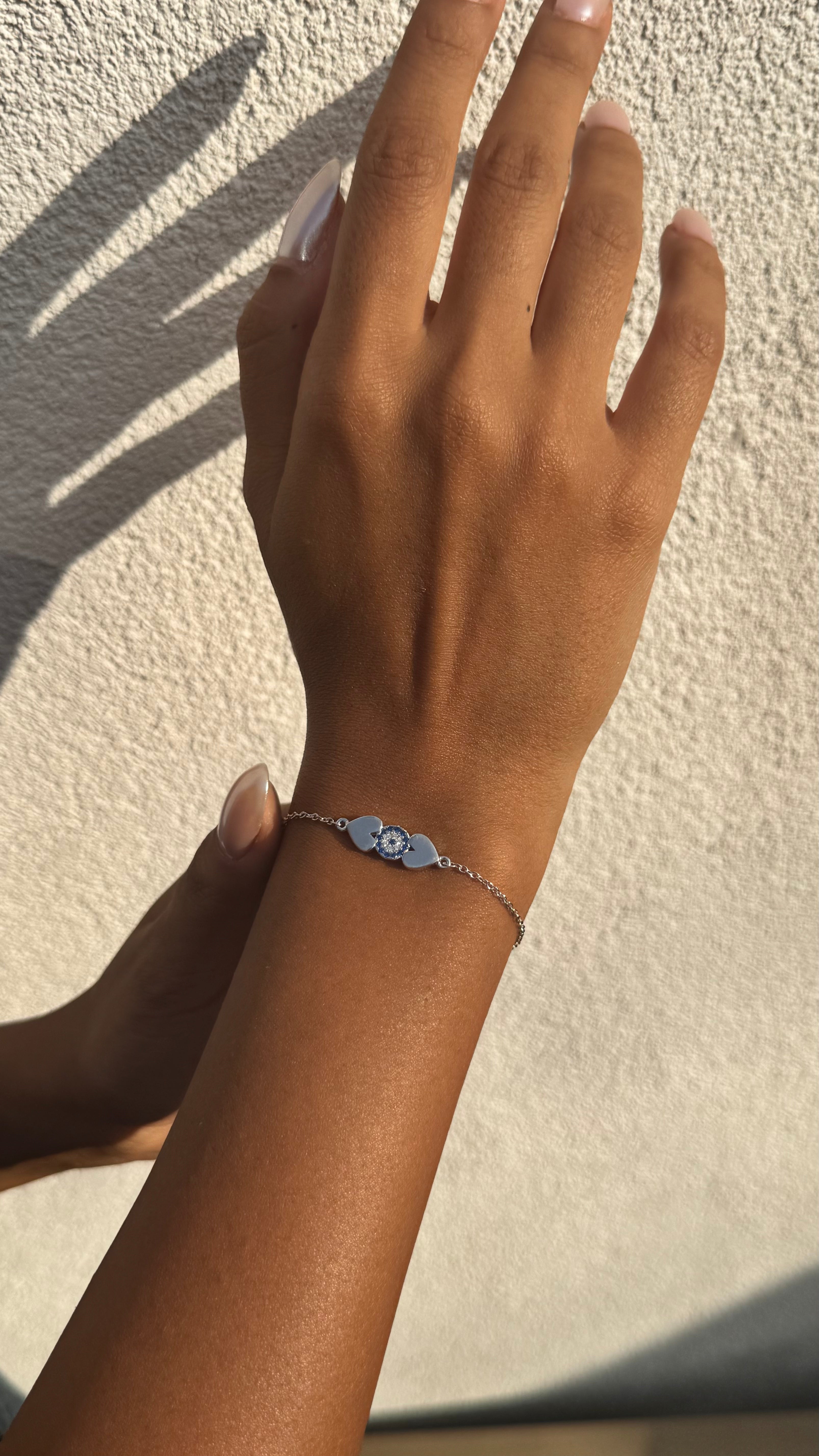 Silver Blue Eye Bracelet - Sterling Silver 925