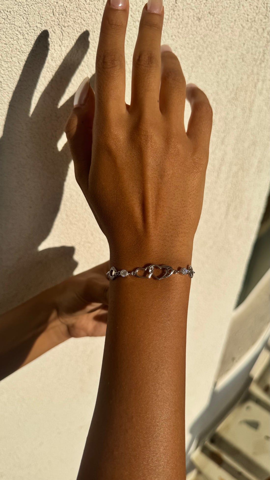 Double Hearts  infinity Silver Bracelet - Sterling Silver 925