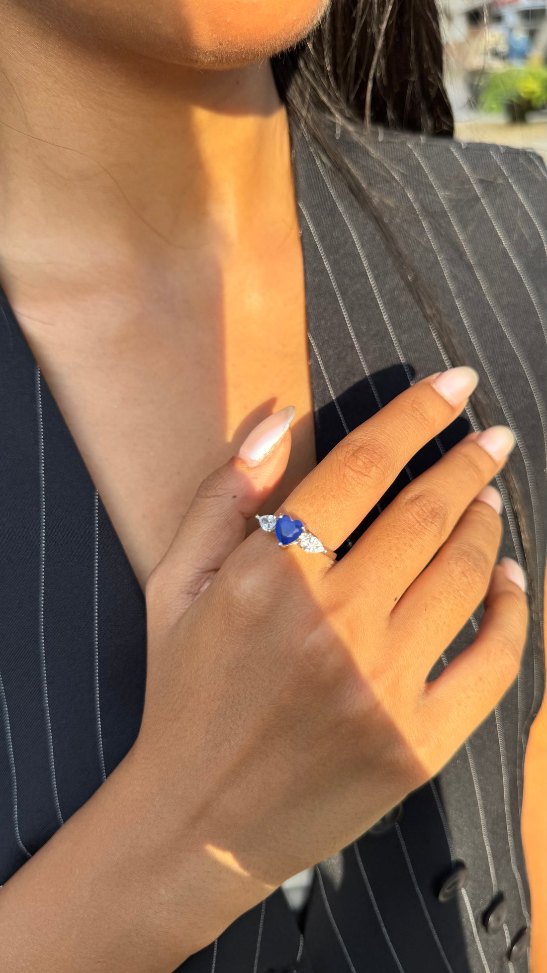 Blue Elegance Silver Ring