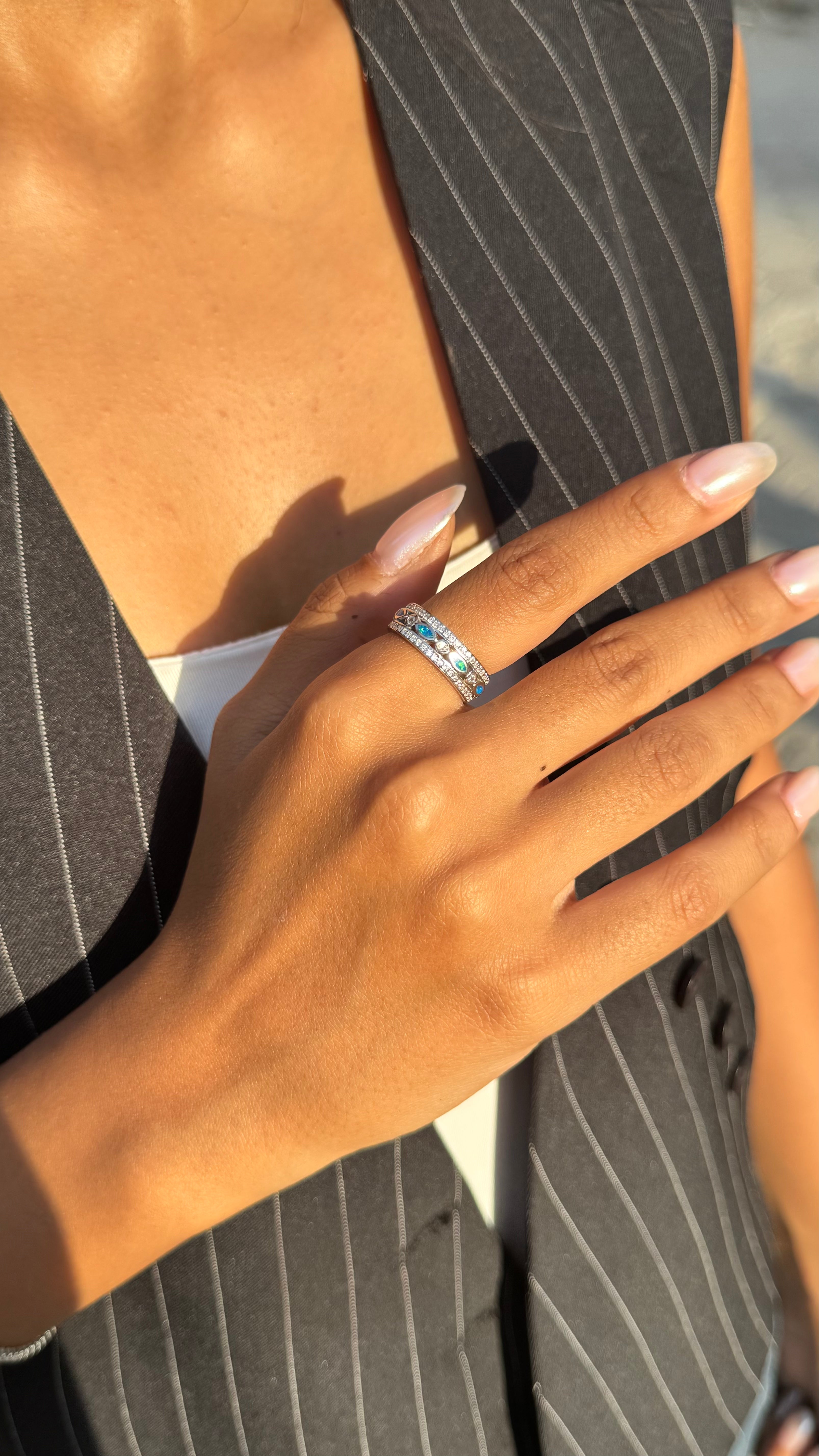 Silver Full Eternity Zircon Ring