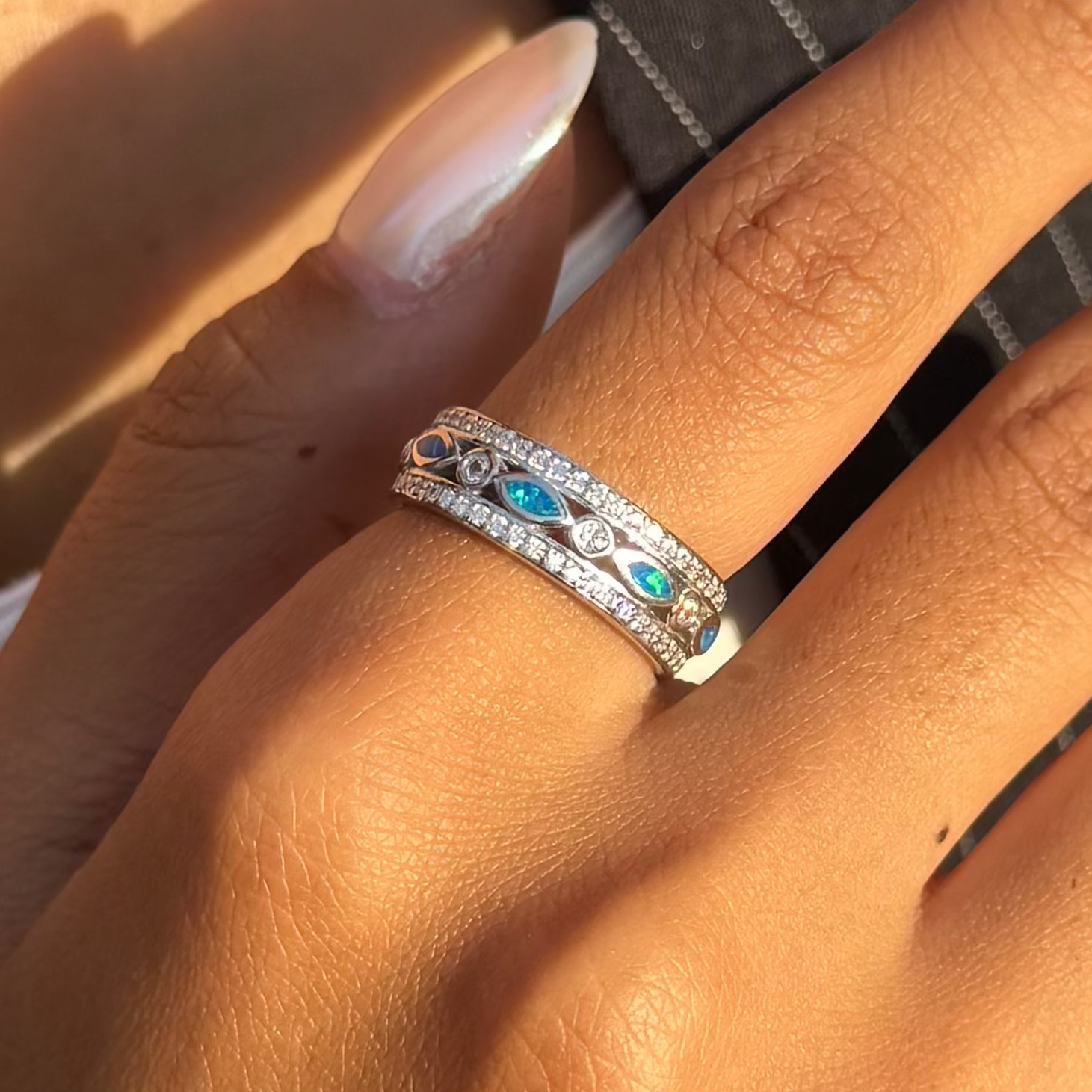 Silver Full Eternity Zircon Ring