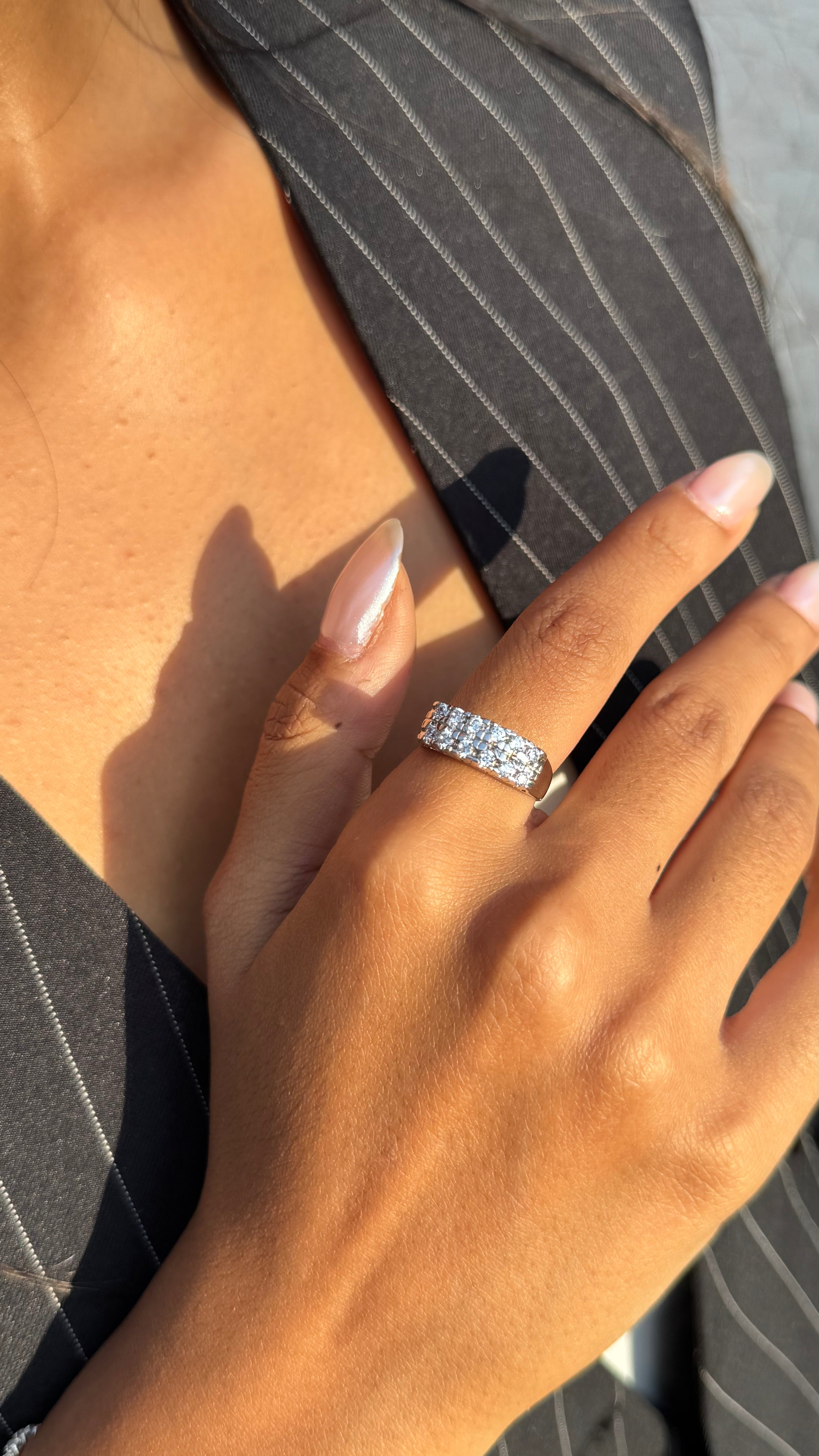 Triple Row Pavé CZ Band