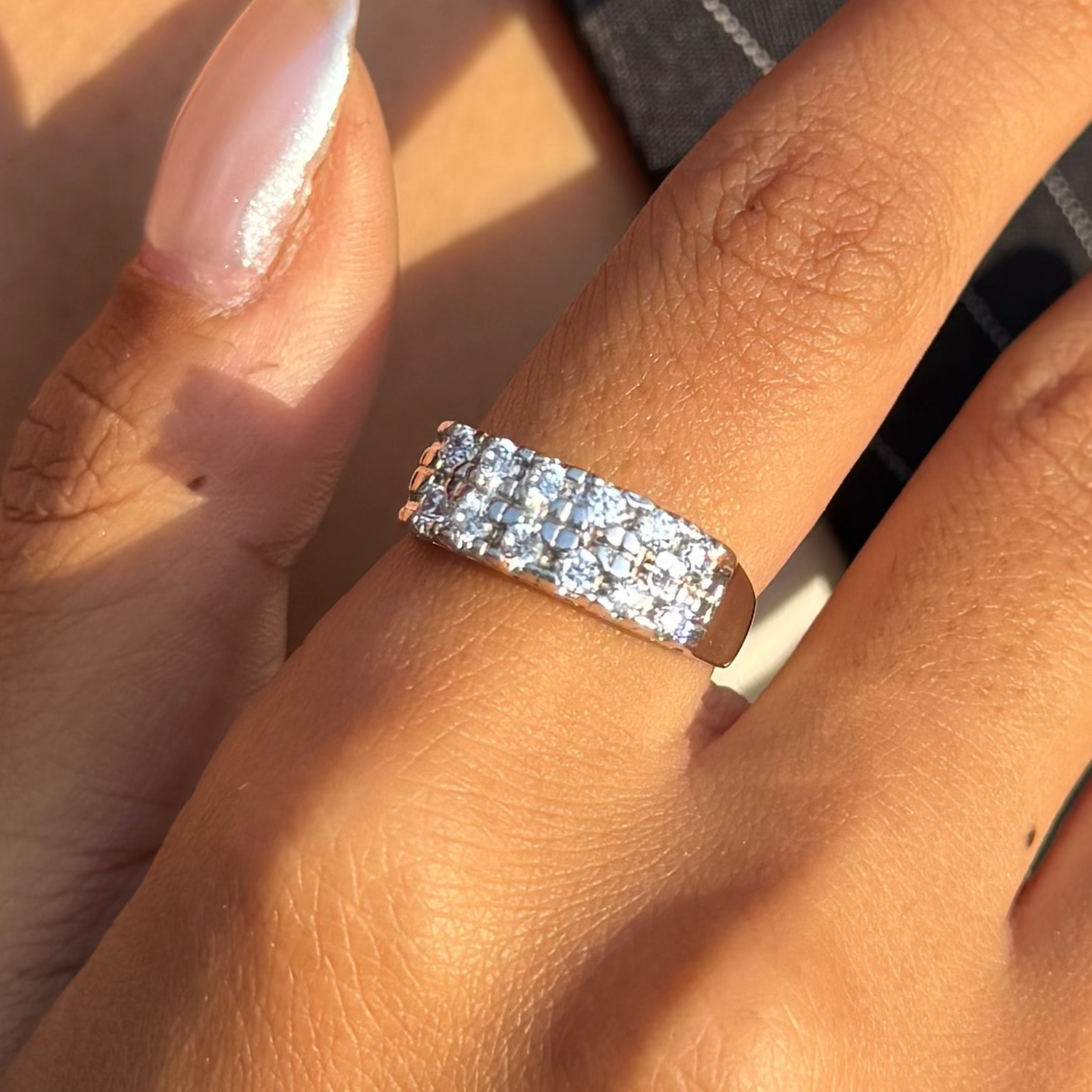 Triple Row Pavé CZ Band